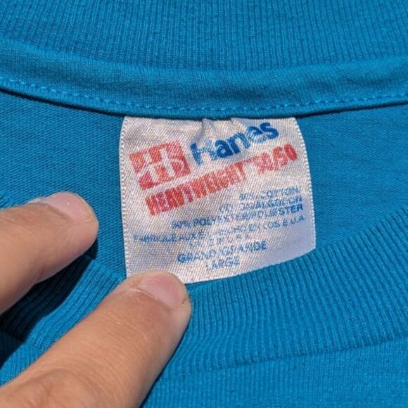 Hair Force retro style t shirt hairspray L short sleeve blue beauty top - Picture 3 of 4